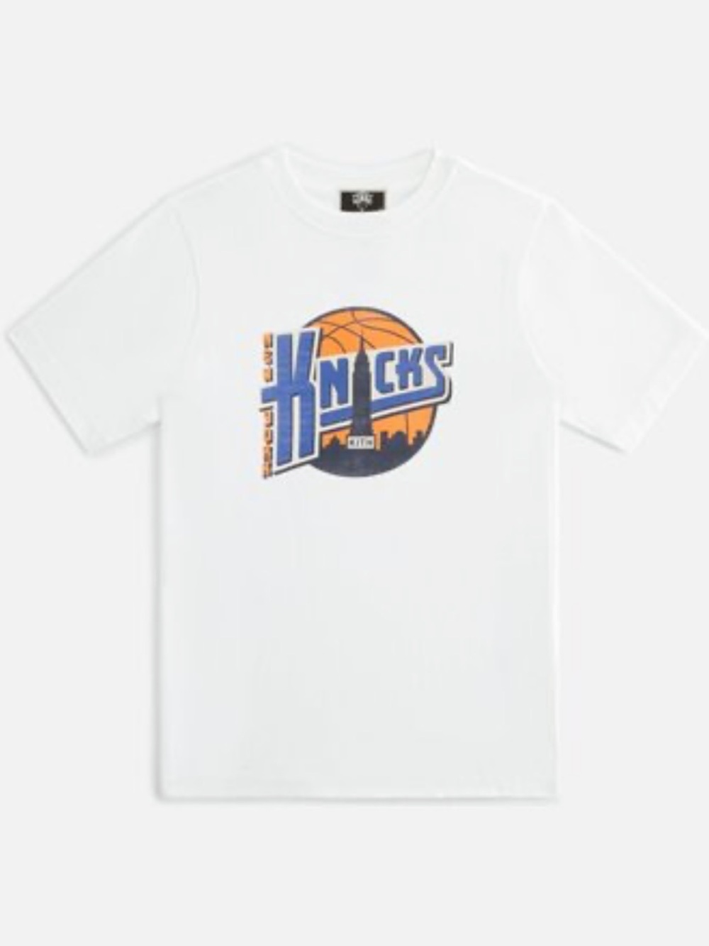 Kith NWT White T-Shirt with Blue and Orange Knicks Graphic